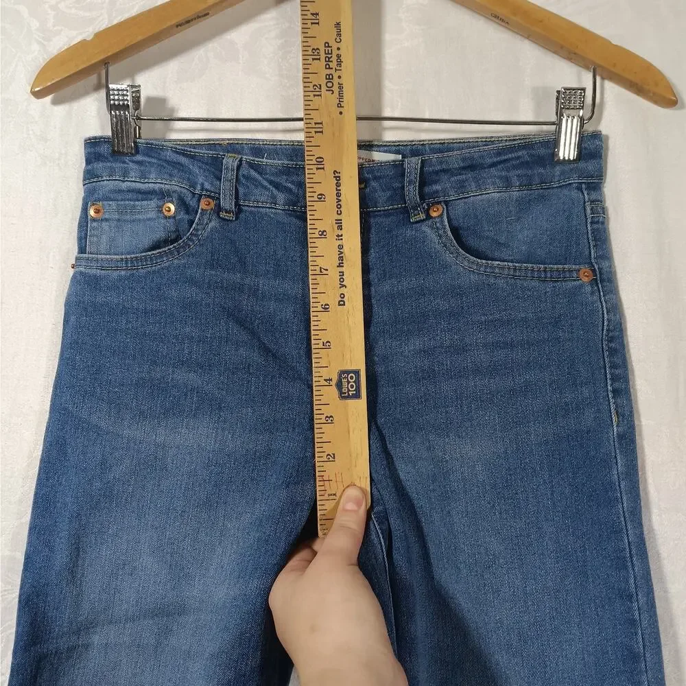 Levis Girls Jeans 14 Reg Cropped Wide Leg Raw Hem Blue Denim